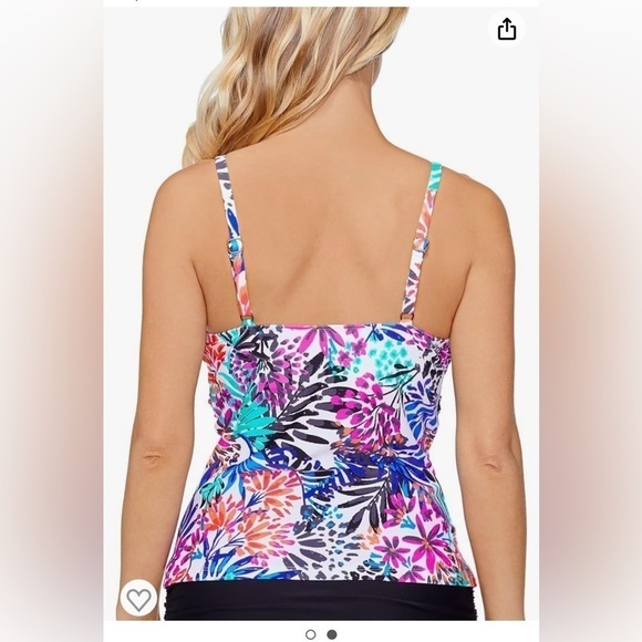 Island Escape Multicolor Floral Tankini Top - Picture 2 of 10